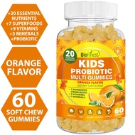 Biofinest Kids Probiotic MultiVitamins Green Superfood Gummy Supplement - 20+ Minerals Vitamin A B C