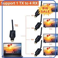 ⭐ [100% ORIGINAL] ⭐ 1080p 50m Wireless HDMI Video Transmitter Receiver Extender Display Adapter One To Many Screen Share for 4 TVs for PS3 PS4 Camera Live Streaming DVD Laptop PC To Monitor Projector
