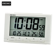 Velashop SEIKO Clock นาฬิกาปลุก ตั้งโต๊ะดิจิตอล (Digital) ไซโก้ หน้าจอ LCD ขนาดใหญ่ สีขาว รุ่น QHL090W, QHL090