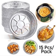 [SG Ready Stock] 15/30/60Pcs Aluminum Foil Plates Round Air Fryers Baking Cooking Roasting Steaming