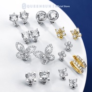 QUEENSUN Earrings 1Carat DE VS 10K gold Lab Grown Diamond earrings,classic four claw earrings, fashi