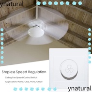 YNATURAL Speed Control Switch Ceiling Fan Stepless Speed Regulation 86*86mm Rotary Switches