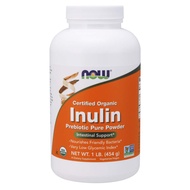 NOW Supplements, Inulin Prebiotic Pure Powder, Certified Organic, Non-GMO Project Verified, Intestin