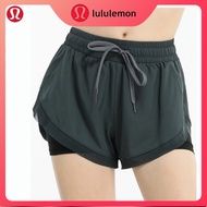 Lululemon Yoga Pants Shorts Anti Light Fake Two Piece Quick Dried Sports Running Fitness Pants 2028
