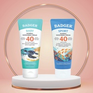 Badger, Sport, Mineral Sunscreen Cream, SPF 40 / Badger, Baby Mineral Sunscreen Cream SPF 40 One4