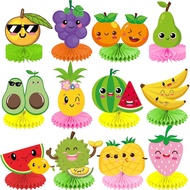 Tutti Frutti Party Honeycomb Centerpieces 12pcs Summer Fruit Pary Table Decorations Tropical Fruit T