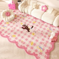 Cool Pink Carpet Living Room Dopamine Carpet Thickened Decoration Imitation Cashmere Carpet Separate