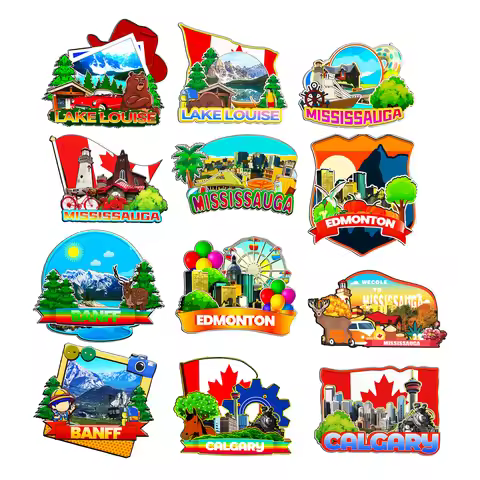 Decorative Magnets for Lake Louise Banff Mississauga Edmonton Calgary Mississauga Canada City Landma