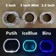 Shroud Projector BiLED BMW FULL Sport Angel Eye Crystal Projie HID 2.5 Inch 3 Inchi Inci Kristal Mob