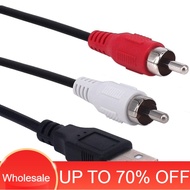 USB to RCA Cable, RCA Audio Aux Cable, USB 2.0 Male to 2 RCA 1.5meter