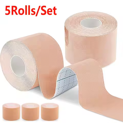 5Rolls/Set Kinesiology Tape, 5cm x 5m Waterproof Athletic Tape, Uncut Kinetic Tape, Elastic Muscle T