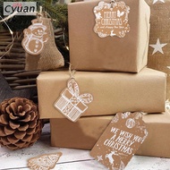 50pcs Christmas Gift Tags Santa Claus Snowflake Kraft Paper Tag with rope Label Xmas Gift for Xmas P