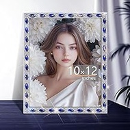 Svpolns Bling Glitter10x12 Picture Frame with Mat for 7x9 Picture,Bling Silver Rhinestone Frame with