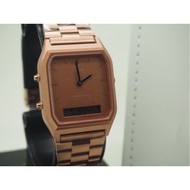 ✺Cas AQ230 Rose Gold/BLACK/GOLD Jam Tangan Wanita Perempuan Analog Digital Watch A168 D640 Viral Mur