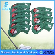 Flameer 10Pcs Golf Club Head Cover Golf Iron Covers PU Leather Golf Wedges Headcovers for Outdoor Sp