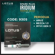 【Lotus Spark Plug  9305】PERODUA Iridium Spark Plug For Perodua Bezza 1.3/ Aruz/ Myvi Gen 3
