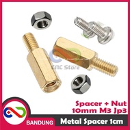 SPACER PCB METAL SPACER METAL SPACER COPPER 10MM X 3MM HEXAGONAL PLUS NUT