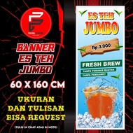 Banner Es Teh / Spanduk Es Teh / Banner Es Teh Jumbo / Banner Kustom