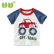 Áo thun ngắn tay cho bé trai 27Kids 100% cotton cho trẻ em 2-10 tuổi-9200