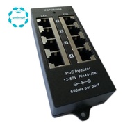4-Port Gigabit PoE Injector Midspan Mode A Wall-Mounted Networking Device for 48V PoE Camera Operati
