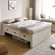 定制床 bed  無床頭排骨架 儲物抽屜 高箱氣壓飄窗床  High-box pneumatic bay window bed上門度尺 半高床 單人床 床架 可訂造尺寸 free delivery 衣