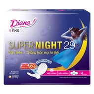 Băng vệ sinh ban đêm Diana Sensi Super Night chống tràn có cánh 4 miếng