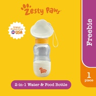 Zesty Paws Pet Travel Water Bottle with Food Container