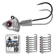 FREE FISHER 15pcs/Box Saltwater Jig Heads,5g/7g/10g/14g Mixed Fishing Weights,3D Fish Eyes  Hooks,Ba