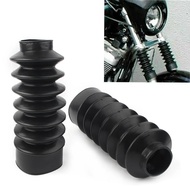 2PCS 39mm Motorcycle Front Fork Cover Gaiters Gators Rubber Long Boots For Harley Davidson Sportster