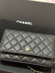 Chanel Woc 黑金荔枝牛皮 全新