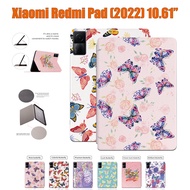 Casing For Xiaomi Redmi Pad (2022) 10.61" VHU4254IN 5G High Quality Tablet Protective Case Fashion Fancy Color Butterfly Flip Leather Stand Cover