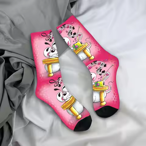 Diddl Cartoon (9) Stockings Casual Socks Men Breathable Socks Autumn Climbing Pattern Anti-Slip Sock