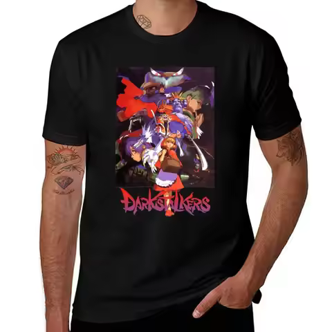 Darkstalkers - Vampire Savior - Dark Stalkers 3 T-Shirt Simple Solid Color Crew Neck Tee