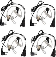 HQRP 4-Pack Hands Free 2-Pin Headset with Earpiece and Microphone Works with Bearcom Radio Devices B