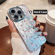 Casing iPhone 11 13 14 15 16 Pro Max Laser small floral Shockproof Case For iPhone 13PM 16PM 15PM 14