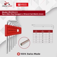 PB SWISS TOOLS 6pcs Allen Key Hexagon L-Wrench Set Metric (mm) PB 210.H-5