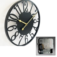 STARLYX Metal Wall Clock, 50/60cm Large Iron Wall Clock, Aesthetic Minimalist Silent Battery Powered