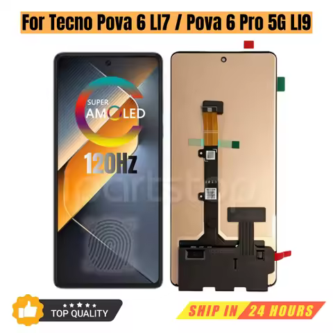 iParts Replacement New Display for Tecno Pova 6 LI7 Pova6 Pro 5G LI9 120Hz AMOLED Touch Screen Digit