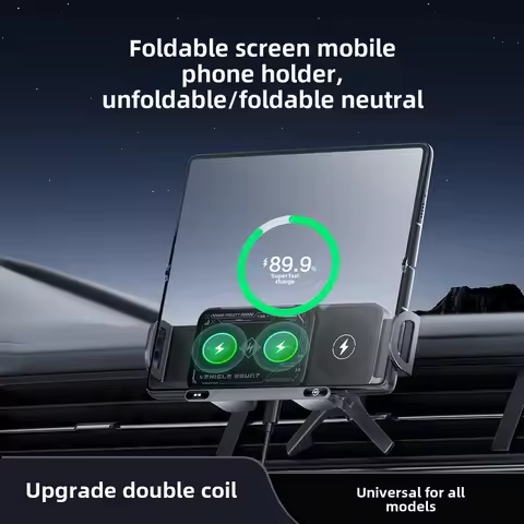 Car Wireless Charger Stand Fold Screen Fast Charging for Samsung Galaxy Z Fold 6 5 4 S24 Ultra IPhon