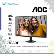 AOC 27B30H (100Hz)  27" MONITOR ( IPS FHD/1MS / VGA + HDMI) 3 Years Warranty