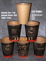 Paper Cup 8oz Craft - Paper Cup 8oz Ivory Gelas Kertas Kopi Tahan Panas 240ml