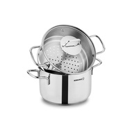 Korkmaz Perla Stainless Steel Steamer / Couscous Cookware Set with Lid - 24x15.2cm Induction Compati