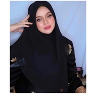Tudung Bawal Sarung Taya Beads -Bawal Instant Crown - Black only BTB01 Bidang 45