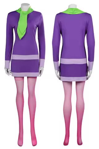 Groothandel Daphne Blake Cosplay Kostuum Rollenspel Tv Sicoob Jurk Hoofdband Sokken Set Meisjes Roll