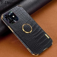 For infinix Smart 8 case Soft Case Luxury Carbon Crocodile Pattern Leather Handphone Housing For infinix Smart 8 Phone casing Car Navigation Holder Ring Cover
