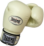 THAISMAI BG124 - ไทยสมัย นวมชกมวย นวมซ้อมมวย นวมต่อยมวย อุปกรณ์มวยไทย นวม หนังแท้ สีขาว - Boxing Gl