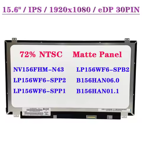 15.6" Slim IPS NV156FHM-N43 Fit LP156WF6-SPP2 LP156WF6-SPP1 LP156WF6-SPB2 B156HAN06.0 B156HAN01.1 FH