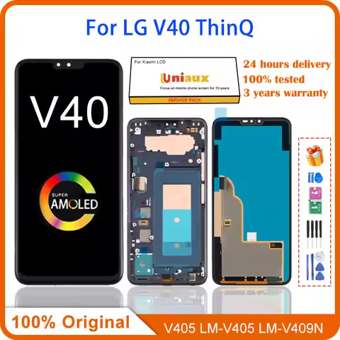 6.4" Original AMOLED For LG V40 ThinQ LCD V405 V405UA LCD Display Touch Screen Digitizer Replacement