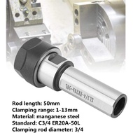 C3/4 ER20A-50L Batang Sambungan Mesin Larik, ER20A Collet Extension Straight Shank Tool Holder Colle