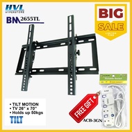 BM TV Bracket | Wall Mount 26“- 60”Inch Tilt Motion 15 °C Degree + FREE 3GANG EXTENSION BRK-BM2655TL